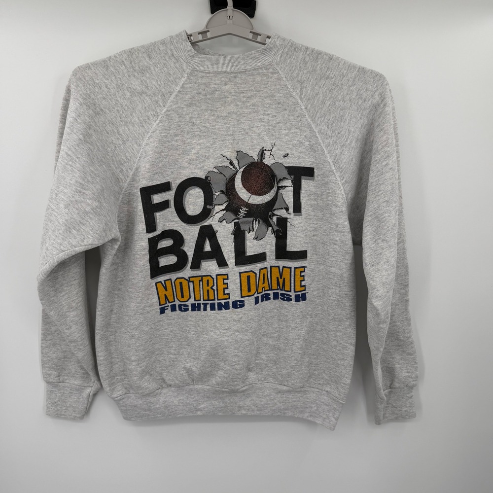 Vintage TNT Notre Dame Fighting Irish Football Sweatshirt Gray XL Made in USA